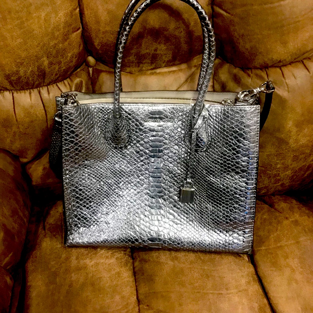 Michael Kors Silver Python Tote